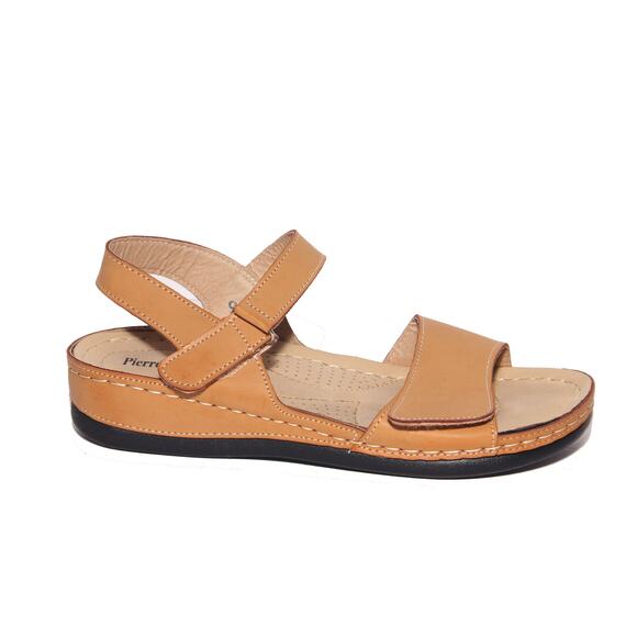 Pierre Dumas Small Wedge Tan Sandals Size 9 - Picture 1 of 9